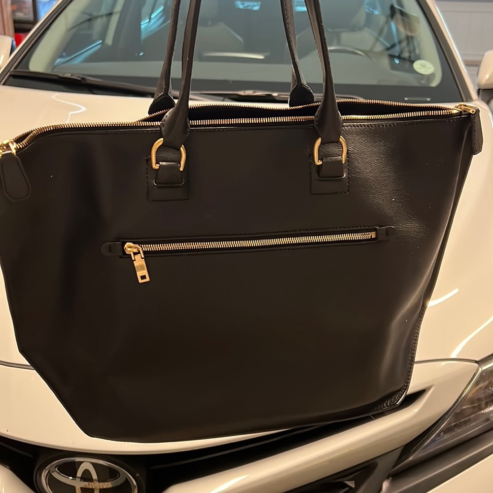 JCrew blue label black leather bag